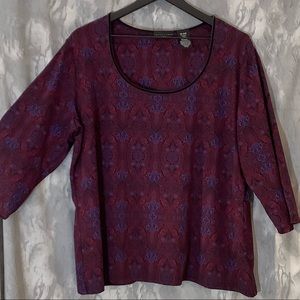 apostrophe Brand Long Sleeve Print Top Size - 2X